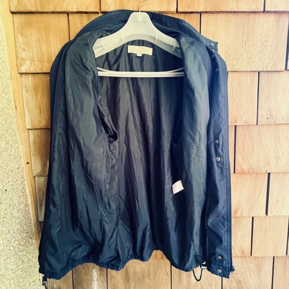 APROPOS Vintage 90s XL Navy Lining Full Zip Snap Windbreaker Parka Coat - Picture 16 of 16
